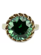 Emerald Or jaune 8 carats Anneau Vintage vrc035x-em Art Deco Bijoux de l’URSS, style russe